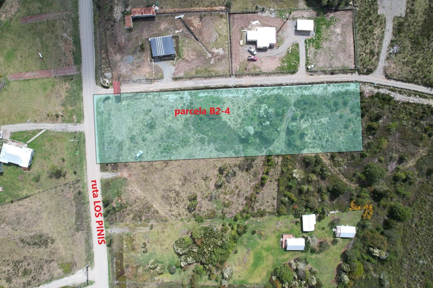 Vista aérea cenital — Parcela Los Pinis